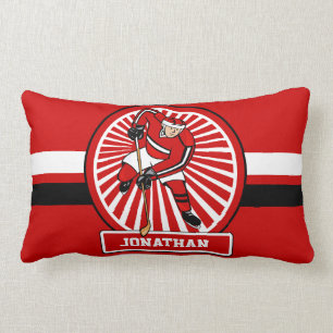 Coussin Rectangle Joueur de hockey personnalisé de glace