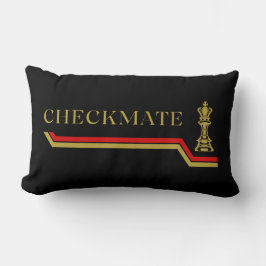 Coussin Rectangle joueur d'échecs cochonne or rouge