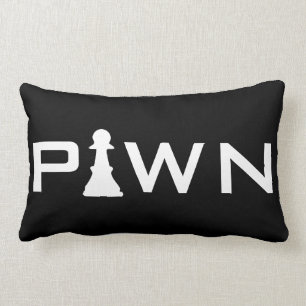 Coussin Rectangle Joueur d'échecs de typographie de pion cool