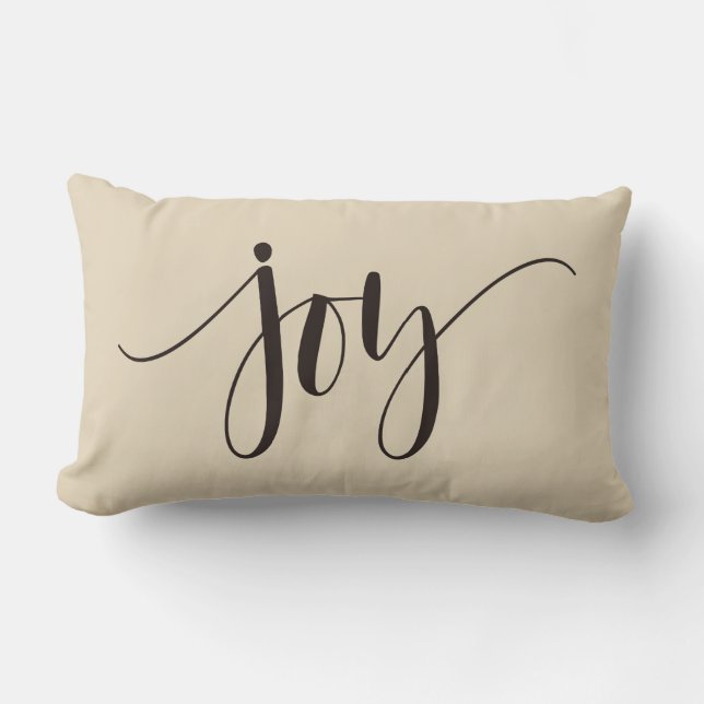 Coussin Rectangle "Joy" Famille personnalisée, Holiday-2 (Recto)