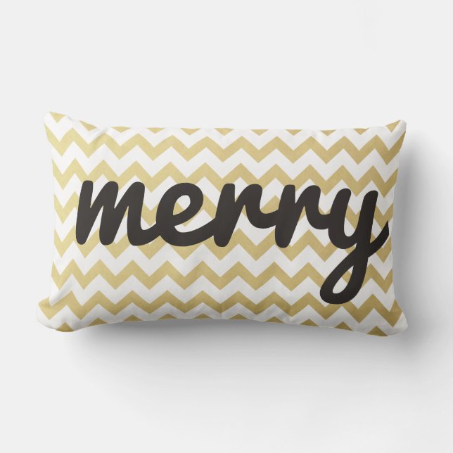Coussin Rectangle Joyeuses vacances lunatiques mignonnes de Chevron (Recto)