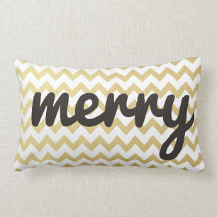 Coussin Rectangle Joyeuses vacances lunatiques mignonnes de Chevron