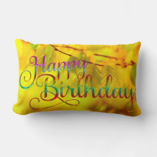 Coussin Rectangle JOYEUX ANNIVERSAIRE - conception des textes + vos (Recto)