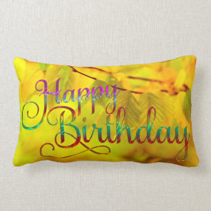 Coussin Rectangle JOYEUX ANNIVERSAIRE - conception des textes + vos