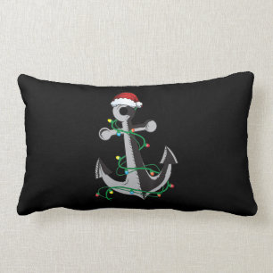 Coussin Rectangle Joyeux Capitaine Père Noël Noël Ancre légère 