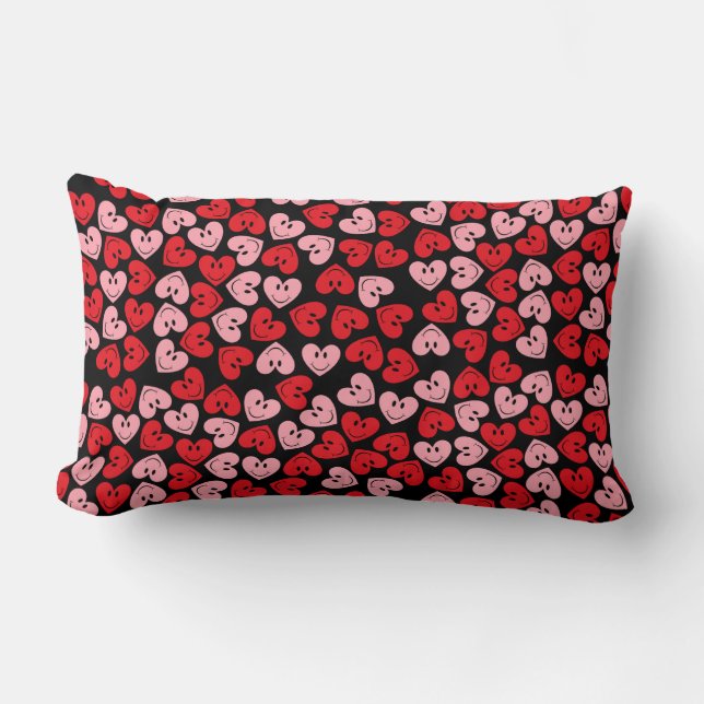 Coussin Rectangle Joyeux Coeur du visage (Recto)