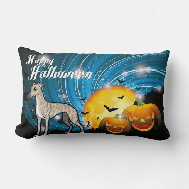 Coussin Rectangle Joyeux Halloween Whippet (Recto)