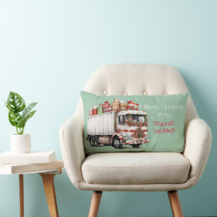 Coussin Rectangle Joyeux Noël à mon MARI TRUCKER