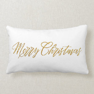 Coussin Rectangle Joyeux Noël de la Parties scintillant d'or