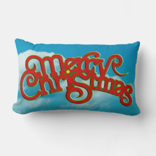 Coussin Rectangle Joyeux Noël - design texte + votre dos. & idées