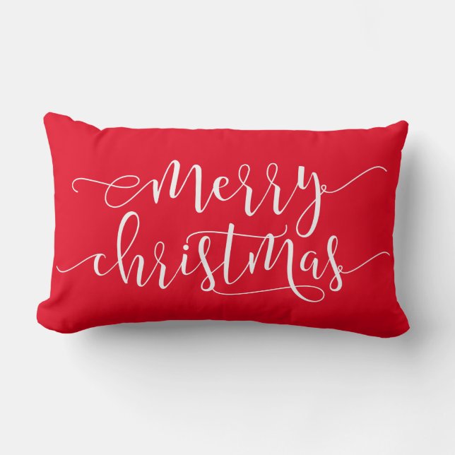 Coussin Rectangle Joyeux Noël, Joy Red (Recto)