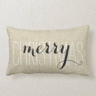 Coussin Rectangle "Joyeux Noël" Linge personnalisé