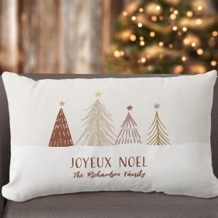 Coussin Rectangle Joyeux Noël Vacances Forêt Enneigée Personnalisées