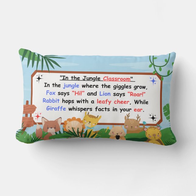 Coussin Rectangle Jungle Classroom Giggles - Enfants (Recto)