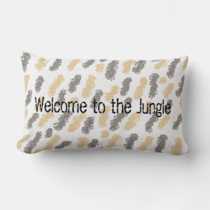 Coussin Rectangle Jungle Thème Taupe Grey Design