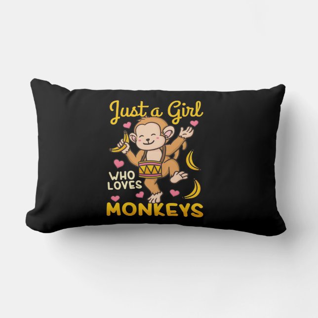 Coussin Rectangle Juste Une Fille Qui Aime Les Singes (Recto)