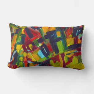 Coussin Rectangle Kandinsky '304' Peinture Abstraite colorée