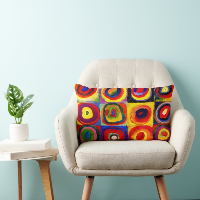 Coussin Rectangle Kandinsky Farbstudie Quadrates Cercles Art  (Chaise)