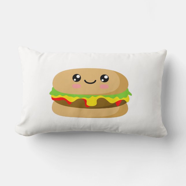 Coussin Rectangle Kawaii Burger (Recto)