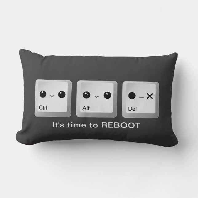 Coussin Rectangle Kawaii Ctrl Alt Del Keyboard - rechargeons (Recto)