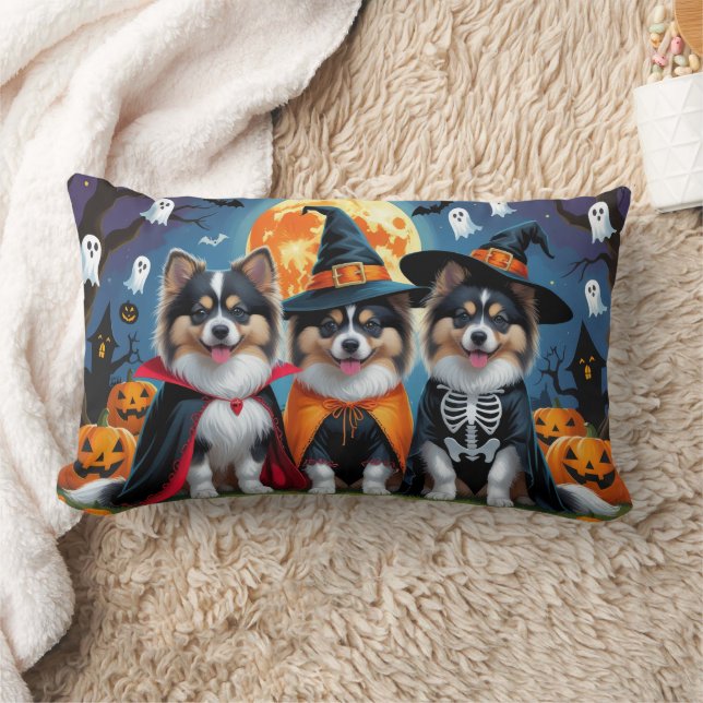 Coussin Rectangle Keeshond Chiens Citrouille Halloween Funny (Couverture)