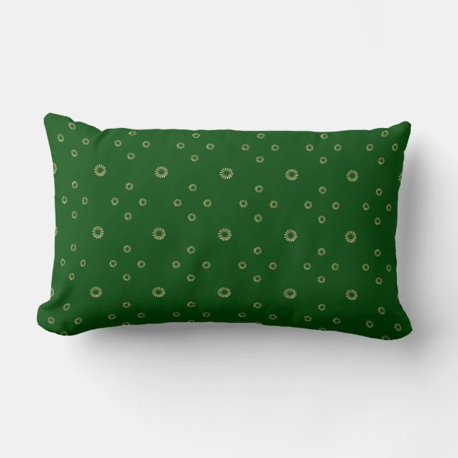 Coussin Rectangle Kelly Green | Golden Zinnia Sun (Recto)