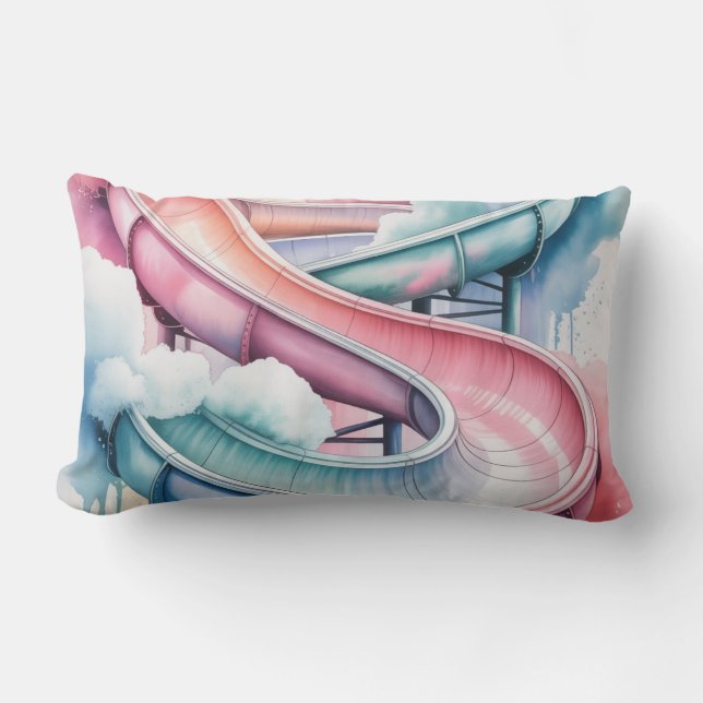 Coussin Rectangle Kids’ Birthday Waterslide Party Gift (Recto)