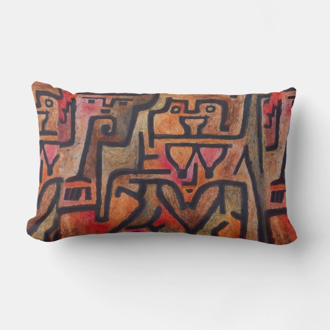 Coussin Rectangle Klee Expressionniste Forêt Abstraite Art Moderne (Recto)