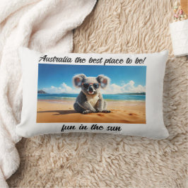 Coussin Rectangle Koala plage de sable Australie le meilleur endroit