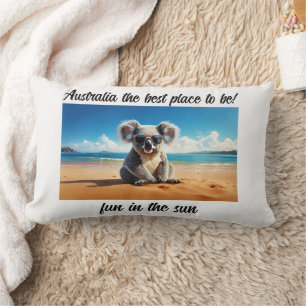 Coussin Rectangle Koala plage de sable Australie le meilleur endroit