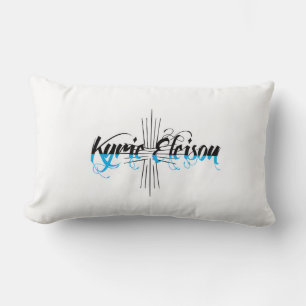 Coussin Rectangle Kyrie Eleison Phrase Religieuse Texte Stylisé