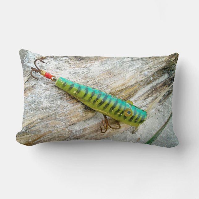 Coussin Rectangle L Cooper Goo Goo Eyes Antique Pêche Lure (Recto)