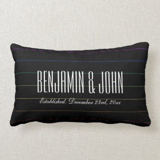 Coussin Rectangle La coutume de filets d'arc-en-ciel de LGBT appelle