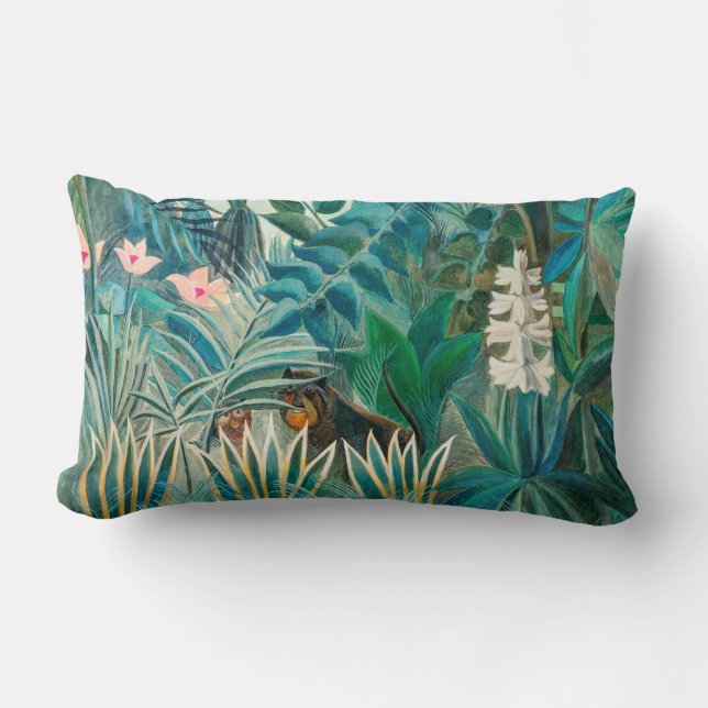 Coussin Rectangle La faune de la peinture tropicale de la jungle (Recto)