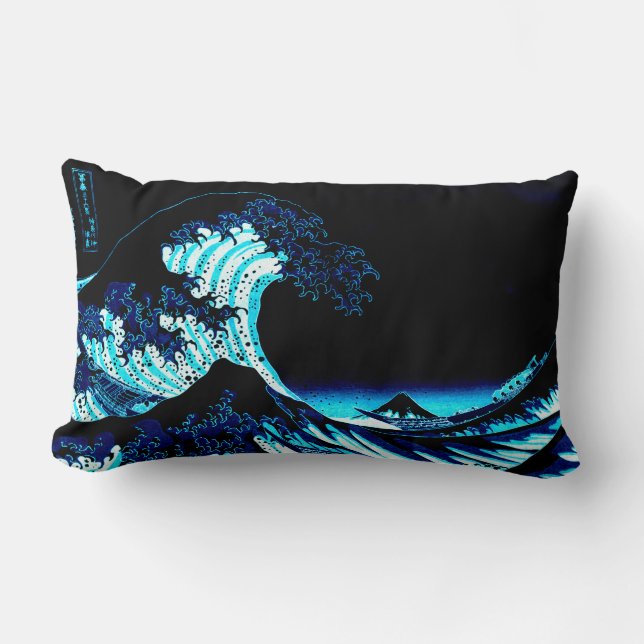 Coussin Rectangle La Grande Vague Deep Blue (Recto)