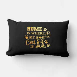 Coussin Rectangle La Maison Amoureux des chats Est Là Où Mon Chat Es