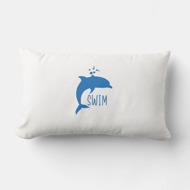 Coussin Rectangle La natation des dauphins (Recto)