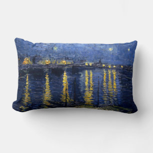 Coussin Rectangle La nuit étoilée de Vincent van Gogh sur le Rhône