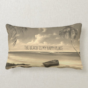 Coussin Rectangle La plage est mon endroit heureux