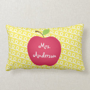 Coussin Rectangle La Pomme rouge, un enseignant personnalisé