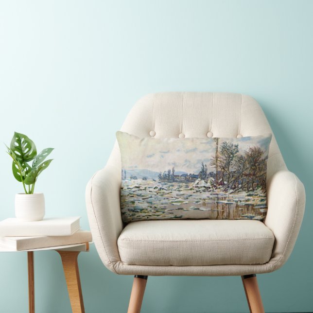 Coussin Rectangle La rupture de la glace par Claude Monet (Chaise)