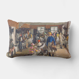 Coussin Rectangle La salle d'habillage des Jockeys à l'hippodrome d'