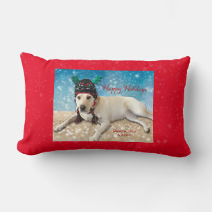 Coussin Rectangle Labrador Chien Noël mignon Festif Jeu d'oreiller