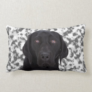 Coussin Rectangle Labrador retriever noir