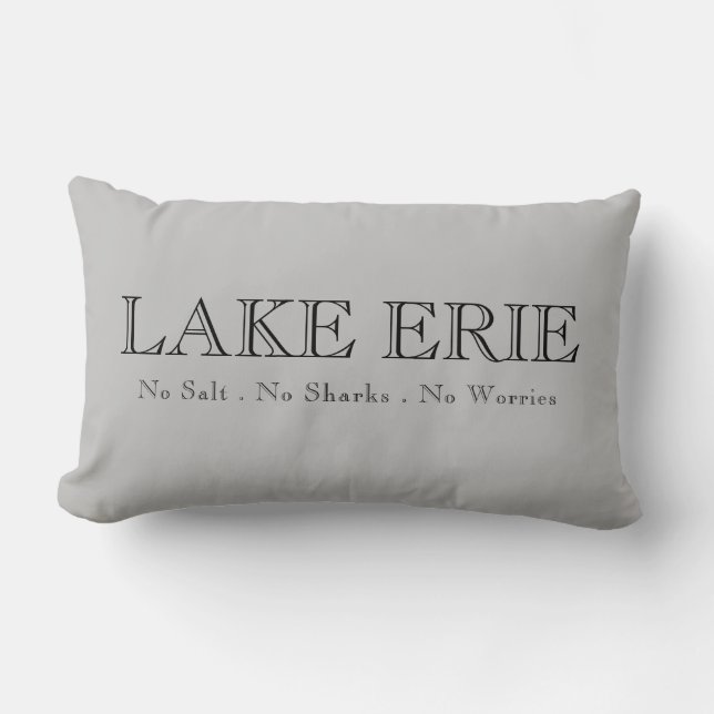 Coussin Rectangle Lac Érié, humour du Grand Lac, pas de requins, pas (Recto)