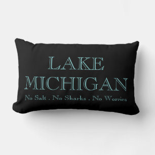 Coussin Rectangle Lac Michigan - pas de sel pas de requins pas de so