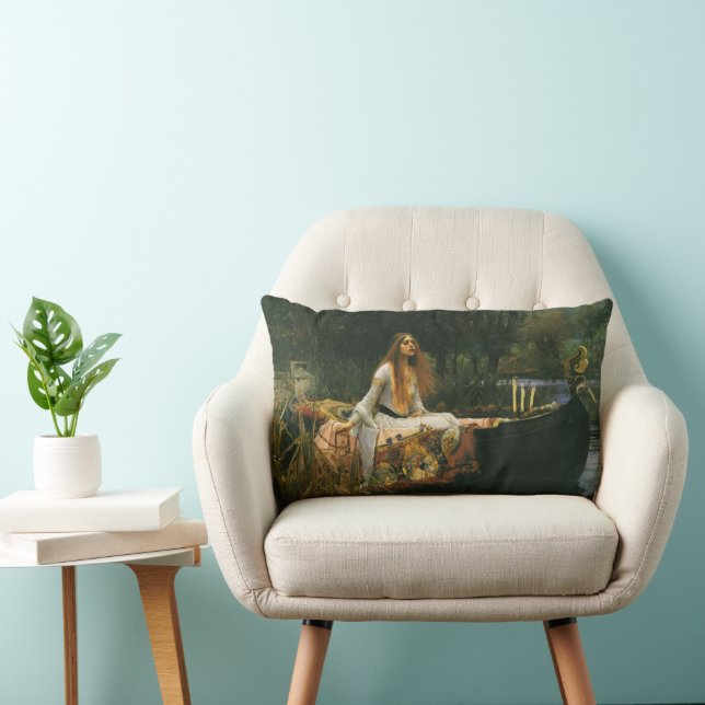 Coussin Rectangle Lady Shalott On Boat par John William Waterhouse (Chaise)
