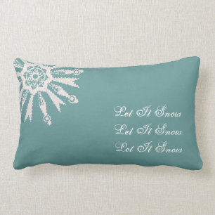 Coussin Rectangle Laissez lui neiger flocon de neige sur le champ