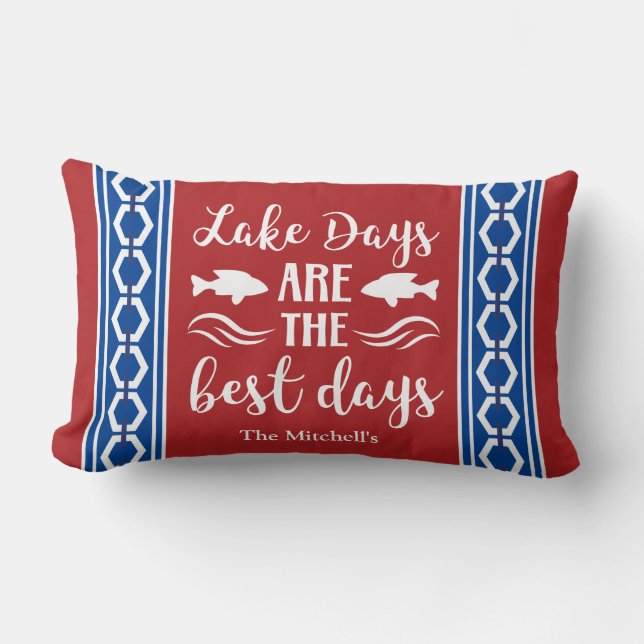 Coussin Rectangle Lake Days Sont Les Meilleurs Jours Bateau Nautique (Recto)