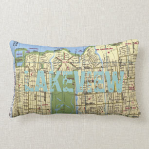 Coussin Rectangle LAKEVIEW : Carte de la Nouvelle-Orléans